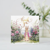 Carte De Remerciements Peter le lapin rose Veste Jardin (Debout devant)