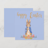 Carte De Remerciements Peter le lapin sur Arrière - plan bleu (Devant / Derrière)