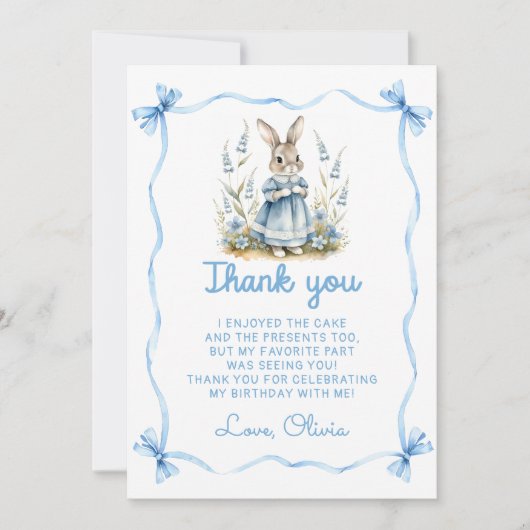 Carte De Remerciements Peter Rabbit Baby Shower Thank You Card (Devant)
