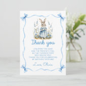 Carte De Remerciements Peter Rabbit Baby Shower Thank You Card (Debout devant)