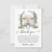 Carte De Remerciements Peter Rabbit Garden Gate Greenery Baby Shower  (Devant)
