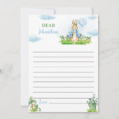 Carte De Remerciements Peter Rabbit Time Capsule Note Message Card (Devant)