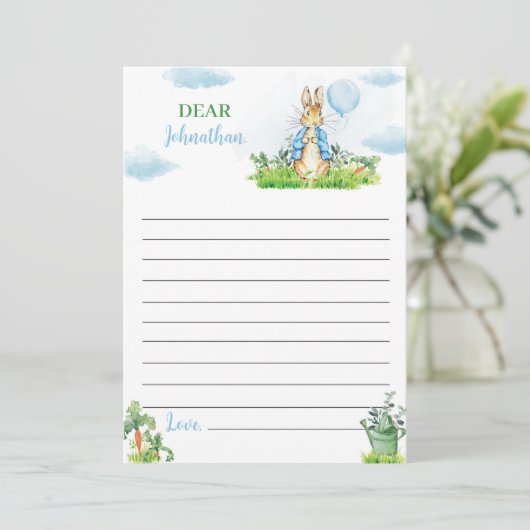 Carte De Remerciements Peter Rabbit Time Capsule Note Message Card (Debout devant)
