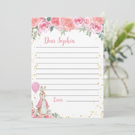 Carte De Remerciements Peter Rabbit Time Capsule Note Message Card (Debout devant)