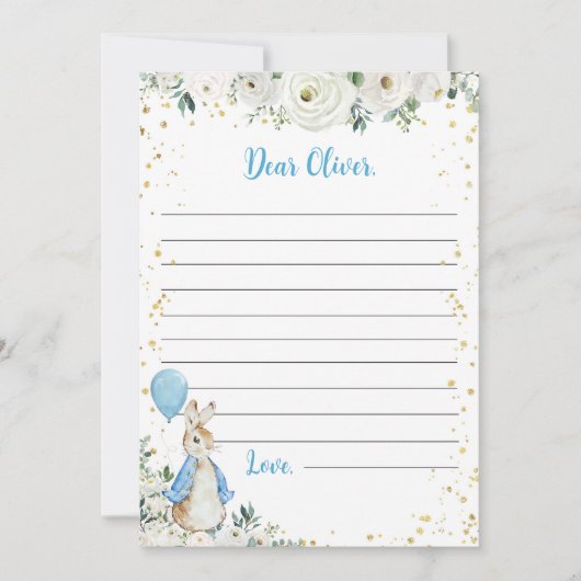 Carte De Remerciements Peter Rabbit Time Capsule Note Message Card (Devant)