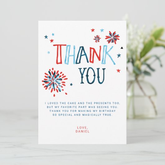 Carte De Remerciements Petit 4 juillet (Debout devant)