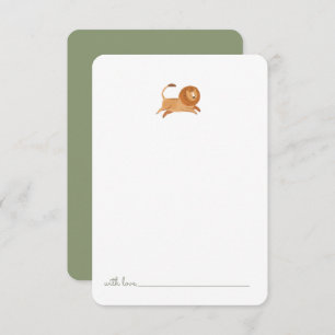 Carte De Remerciements Petit Aquarelle Lion Anniversaire Capsule Heure