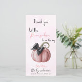 Carte De Remerciements Petit arc citrouille rose en chemin (Debout devant)