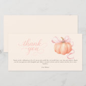 Carte De Remerciements Petit arc rose citrouille doux en chemin (Devant / Derrière)