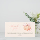 Carte De Remerciements Petit arc rose citrouille doux en chemin (Debout devant)