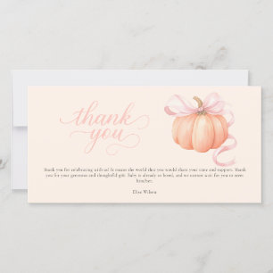Carte De Remerciements Petit arc rose citrouille doux en chemin