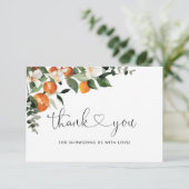 Carte de remerciements petit baby shower (Debout devant)