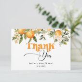 Carte de remerciements petit baby shower (Debout devant)