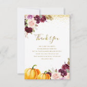 carte de remerciements petit baby shower citrouill (Devant)