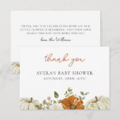 Carte De Remerciements Petit Baby shower Citrouille (Devant / Derrière)