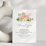 Carte De Remerciements petit baby shower d'agrumes<br><div class="desc">carte de remerciements baby shower avec script et fleurs roses,  oranges d'agrumes. Le texte et les couleurs peuvent être personnalisés.</div>