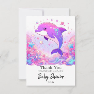 Carte De Remerciements Petit Baby shower dauphin