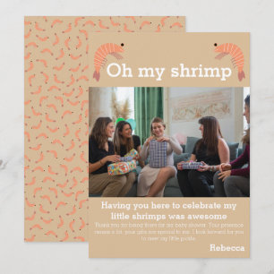 Carte De Remerciements Petit baby shower de crevettes