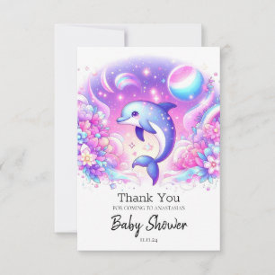 Carte De Remerciements Petit Baby shower de dauphin magique