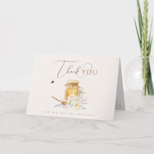 Carte De Remerciements Petit Baby shower de miel doux (Devant)