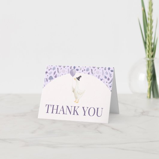 Carte De Remerciements Petit Baby shower d'oie idiot (Devant)