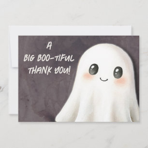 Carte De Remerciements Petit Baby shower fantôme d'Halloween Boo