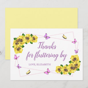 Carte De Remerciements Petit Baby shower papillon