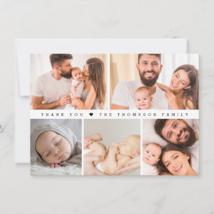 Carte De Remerciements Petit Baby shower photo Collage simple