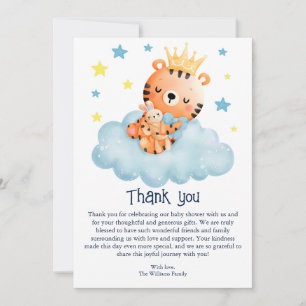 Carte De Remerciements Petit Baby shower Tiger