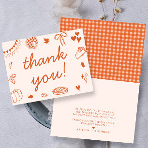Carte De Remerciements Petit Bébé Sucré En Route ! Fête Prénatale d'Autom