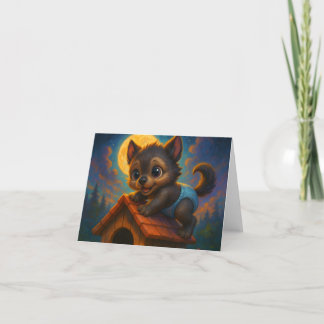 Carte De Remerciements Petit Bébé Werewolf sur Dog House Imaginaire Art