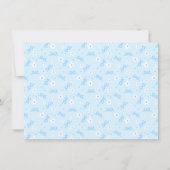 Carte De Remerciements Petit Blue Whimsical Bows Daisy Monogram Notecard (Dos)