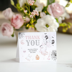 Carte De Remerciements Petit Boo Cute Ghost Halloween Baby Girl Douche