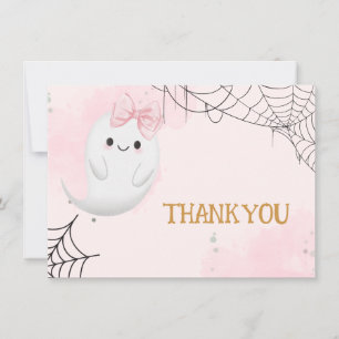 Carte De Remerciements Petit Boo Halloween fantôme fille baby shower