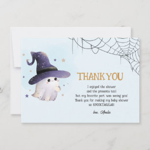 Carte De Remerciements Petit Boo Halloween fantôme garçon baby shower