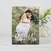 Carte De Remerciements Petit carton moderne de douche de mariée avec phot (Debout devant)