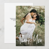 Carte De Remerciements Petit carton moderne de douche de mariée avec phot (Devant / Derrière)