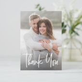 Carte De Remerciements Petit carton moderne de douche de mariée avec phot (Debout devant)