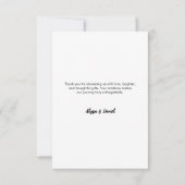 Carte De Remerciements Petit carton moderne de douche de mariée avec phot (Dos)