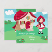 Carte De Remerciements Petit chaperon Rouge Filles de conte de Fairytale  (Devant / Derrière)