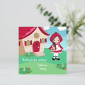 Carte De Remerciements Petit chaperon Rouge Filles de conte de Fairytale  (Debout devant)
