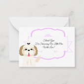 Carte de remerciements petit chien mignon (Devant)