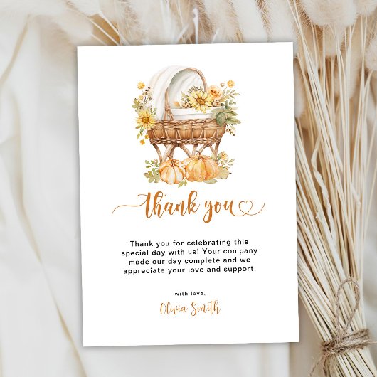 Carte De Remerciements Petit Citrouille d'automne