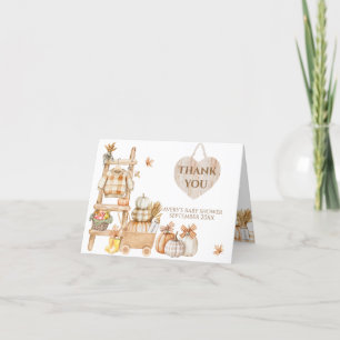 Carte De Remerciements Petit Citrouille Rustic Farm Baby shower couche