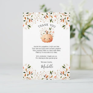 Carte De Remerciements Petit Citrouille sur le chemin Chute Baby shower f