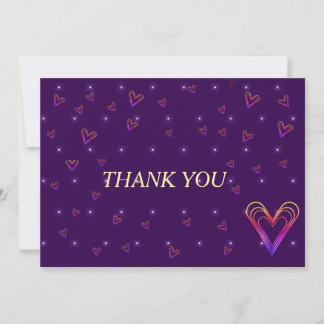 Carte De Remerciements petit coeur coloré mignon
