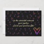 Carte De Remerciements petit coeur coloré mignon (Dos)