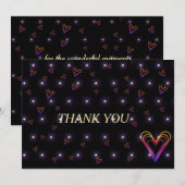 Carte De Remerciements petit coeur coloré mignon (Devant / Derrière)