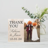 Carte De Remerciements Petit couple éffrayant (Debout devant)