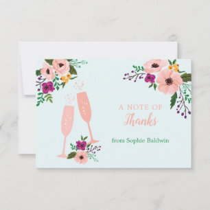 Carte De Remerciements Petit déjeuner aux fleurs et mimosas et Brunch Mar